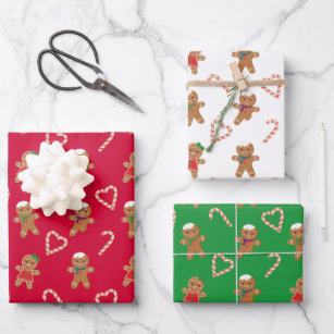 Gingerbread Man Cookies Wrapping Paper