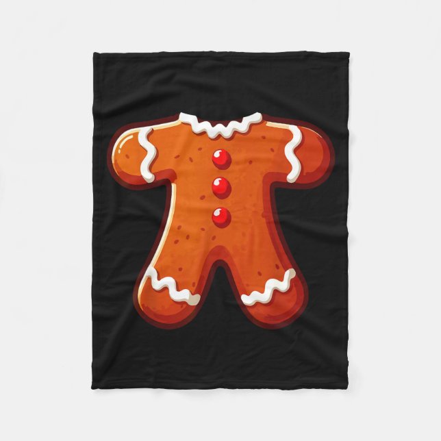 Gingerbread Man Costume Adult Kids Men Women Cooki Fleece Blanket (Front)