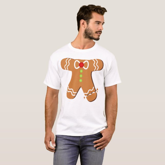 Gingerbread Man Costume Funny Christmas T-Shirt (Front Full)