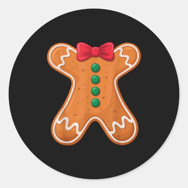 Gingerbread Man Costume Funny For Halloween Christ Classic Round Sticker (Front)