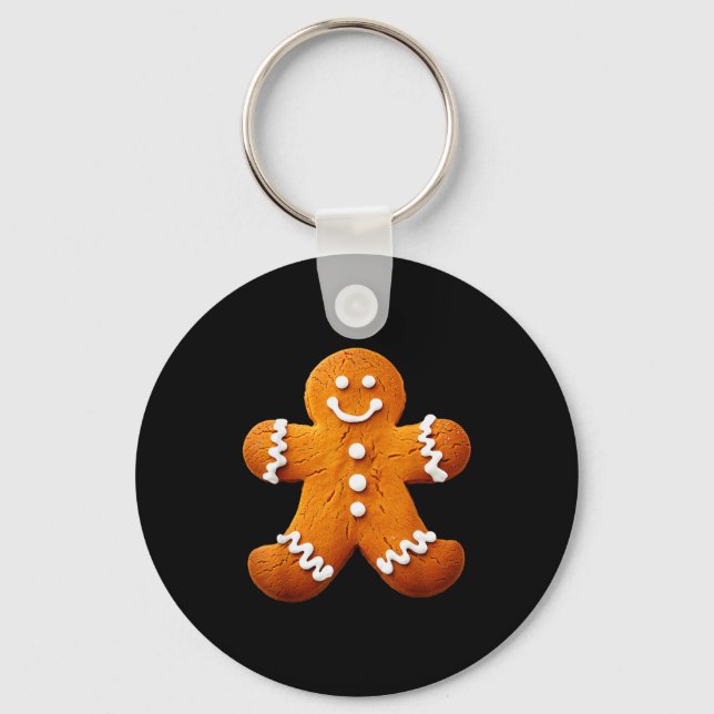 Gingerbread Man Costume Funny Halloween Christmas  Key Ring (Front)