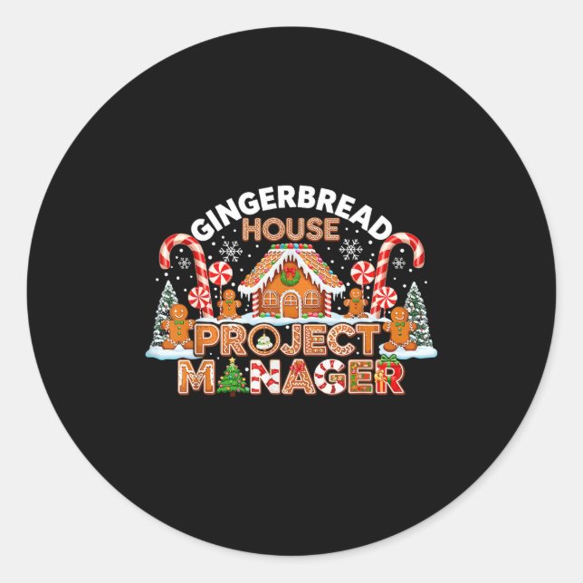 Gingerbread Man Costume, Gingerbread House Project Classic Round Sticker (Front)