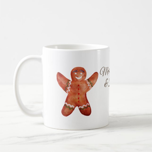 Gingerbread Man Custom Holiday Mug (Left)
