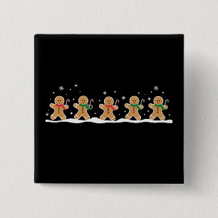 Gingerbread Man Cute Christmas Holiday Baker 15 Cm Square Badge