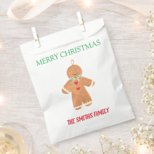 Gingerbread man Cute Christmas Treat Party Cookies Favour Bag