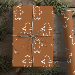 Gingerbread Man Dark Brown 965324 Wrapping Paper