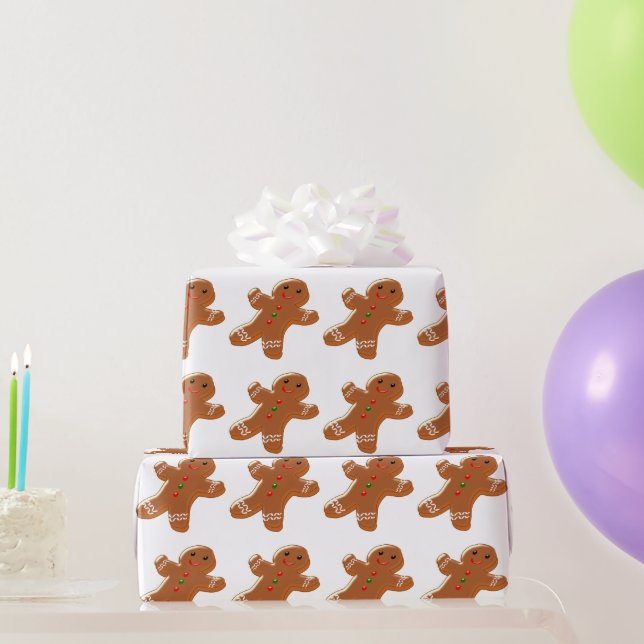 Gingerbread Man Design Wrapping Paper (Party Gifts)