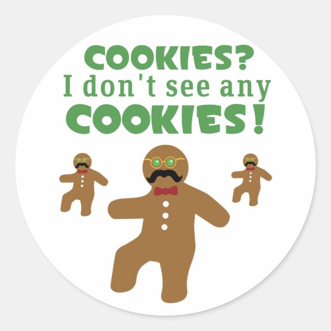 Gingerbread Man Disguise Classic Round Sticker (Front)