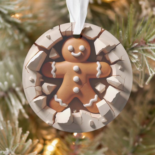 Gingerbread Man Double-Sided Holiday Ornament (Tree)