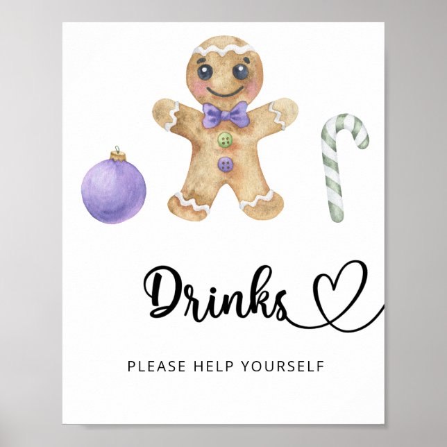 Gingerbread man - Drinks help yourself  Poster (Front)