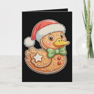 Gingerbread Man Duck Christmas Xmas Holiday Card