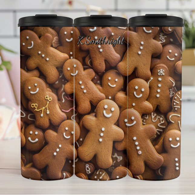 Gingerbread Man Festive Scene Thermal Tumbler (Creator Uploaded)