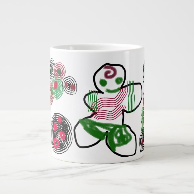 Gingerbread man fun  large coffee mug (Front)