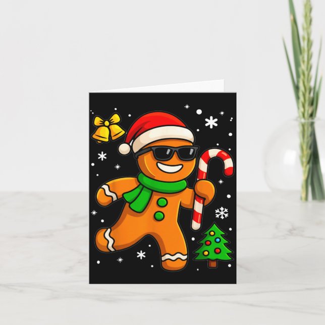 Gingerbread Man Funny Christmas Cookie Costume Bak Card (Front)