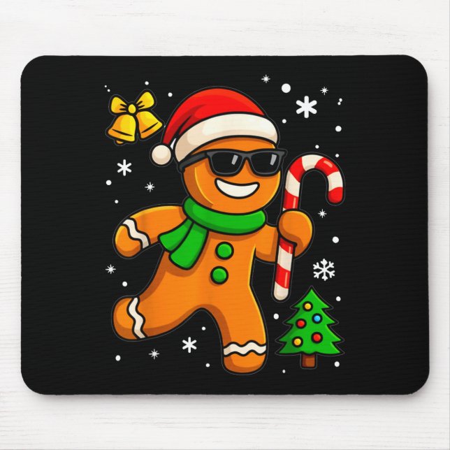 Gingerbread Man Funny Christmas Cookie Costume Bak Mouse Pad (Front)