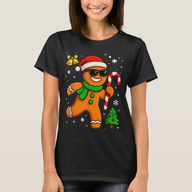 Gingerbread Man Funny Christmas Cookie Costume Bak T-Shirt (Front)