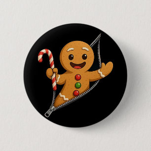 Gingerbread Man Funny Christmas Cookie King Cute G 6 Cm Round Badge