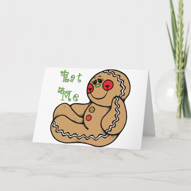 GingerBread Man Funny Christmas Holiday Card (Front)