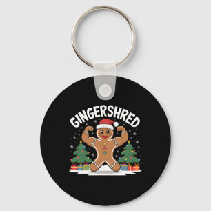Gingerbread Man Gingershred Funny Gym Workout Chri Key Ring