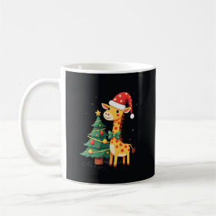 Gingerbread Man Giraffe Santa Hat Christmas Tree T Coffee Mug