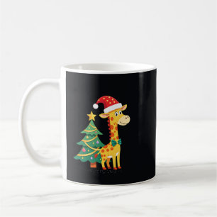 Gingerbread Man Giraffe Santa Hat Christmas Tree T Coffee Mug