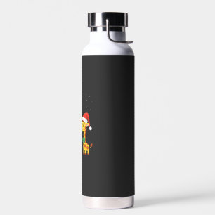 Gingerbread Man Giraffe Santa Hat Christmas Tree T Water Bottle