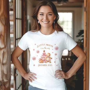 Gingerbread Man Girl Christmas Baby Announcement T-Shirt