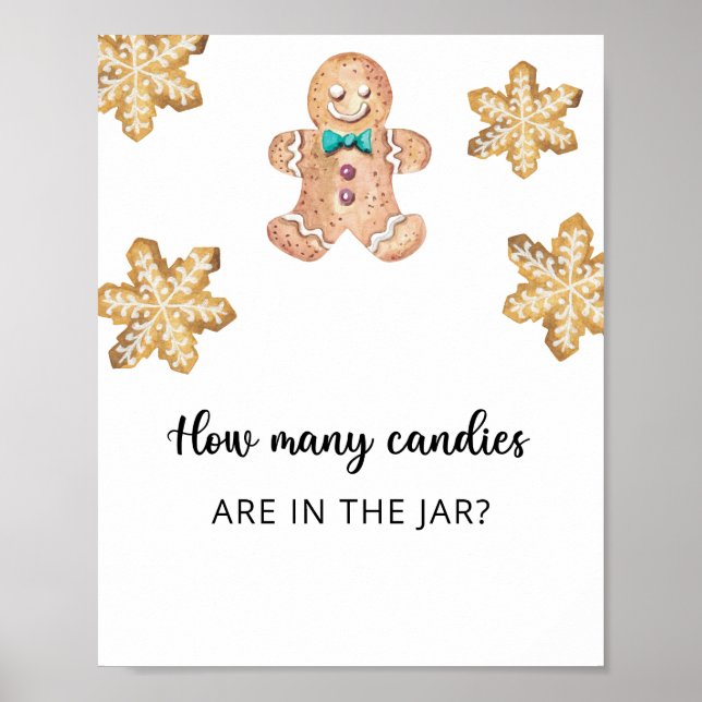Gingerbread man - guess how many candies poster (Front)