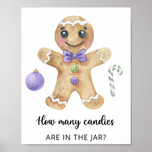 Gingerbread man - guess how many candies poster