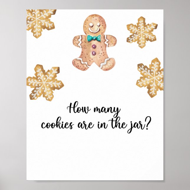 Gingerbread man - guess how many cookies poster (Front)
