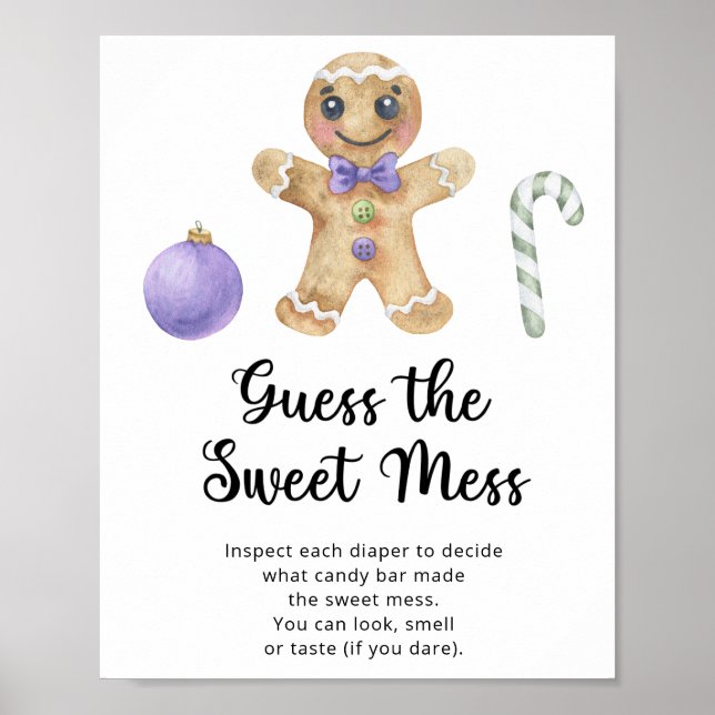 Gingerbread man - guess the sweet mess poster (Front)