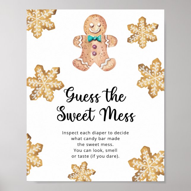 Gingerbread man - guess the sweet mess poster (Front)