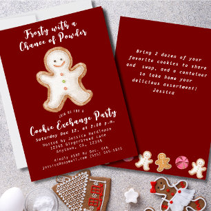 Gingerbread Man Holiday Cookie Exchange  Invitation