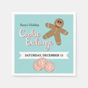 Gingerbread Man, Holiday Cookie Exchange Party Napkin