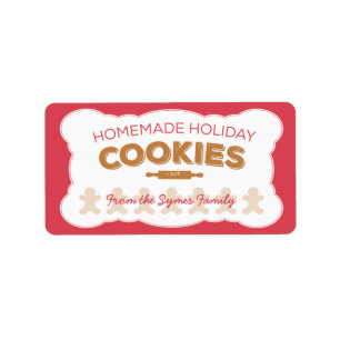 Gingerbread Man Holiday Cookies Label
