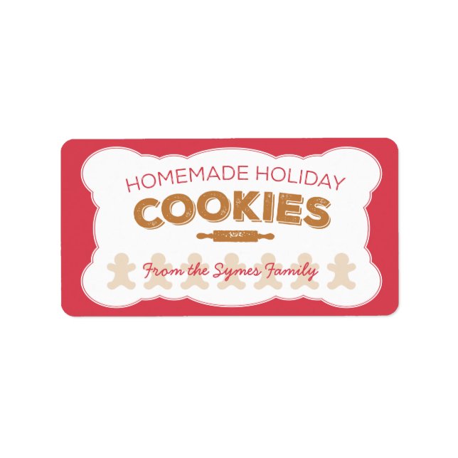 Gingerbread Man Holiday Cookies Label (Front)