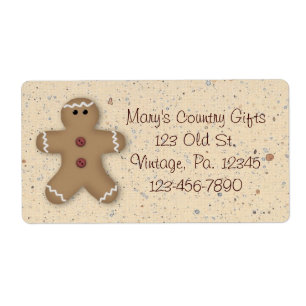 Gingerbread Man Holiday Label