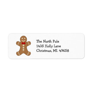 Gingerbread Man Holiday Return Address Labels