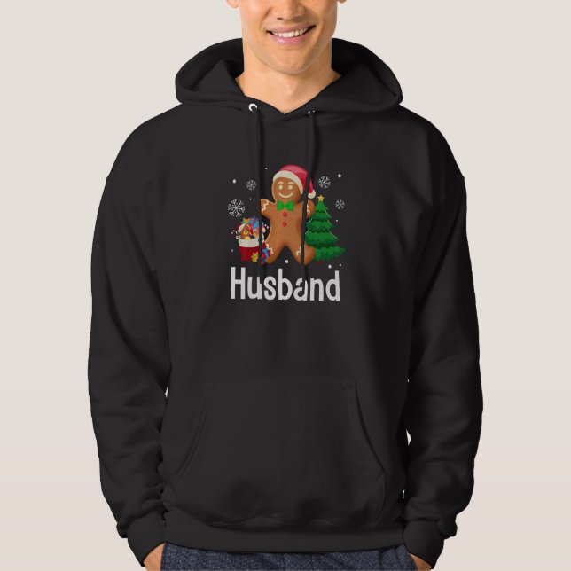 Gingerbread Man Husband Santa Family Pajama Matchi Hoodie (Front)