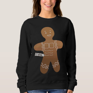 Gingerbread Man Icing Fitness Workout Ugly Christm Sweatshirt