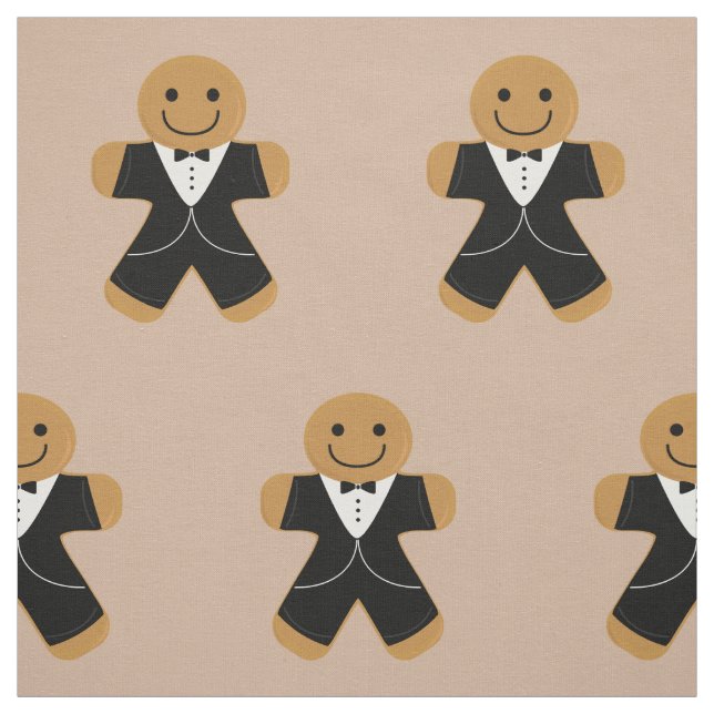 Gingerbread man in a tuxedo fabric (Swatch)