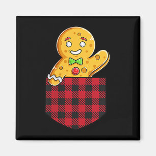 Gingerbread Man In Cket Funny Christmas Cookie Boy Magnet
