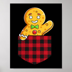 Gingerbread Man In Pocket Funny Christmas Cookie B Poster