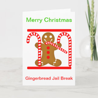 Gingerbread Man Jail Break Holiday Card