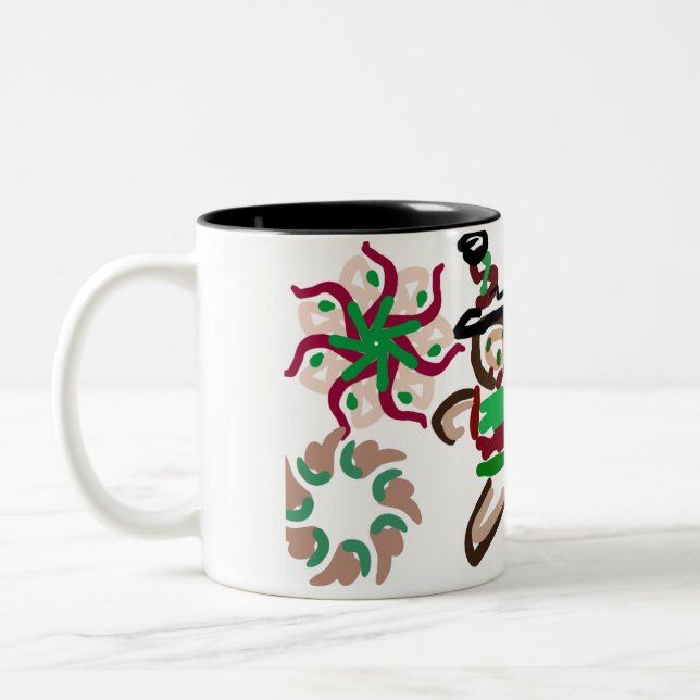Gingerbread man joy Two-Tone coffee mug (Left)
