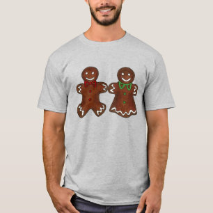 Gingerbread Man Lady Christmas Cookie Couple T-Shirt