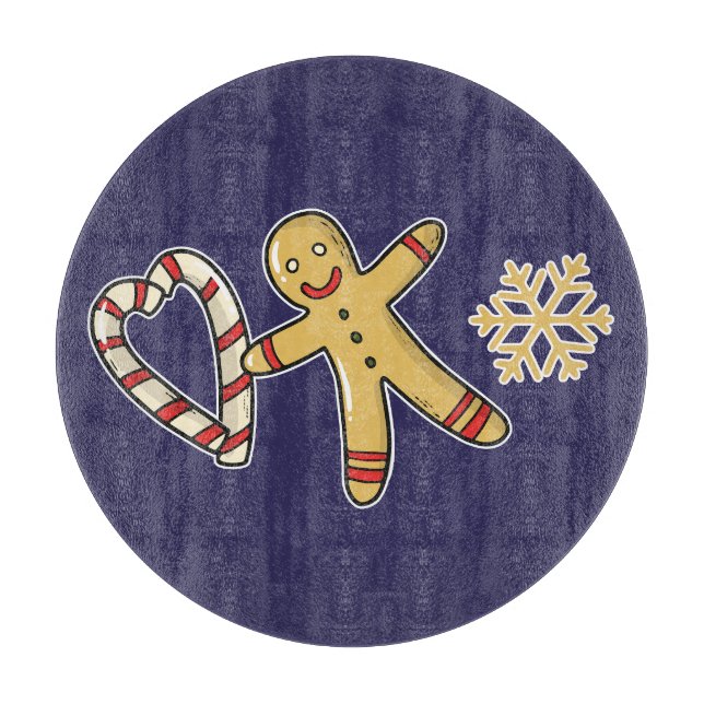 Gingerbread man love cutting board (Front)