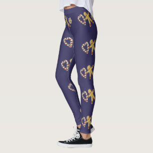 Gingerbread man love leggings