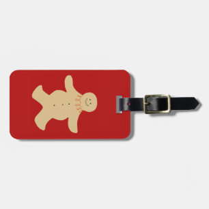 Gingerbread Man Luggage Tag in Red