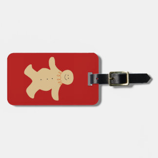 Gingerbread Man Luggage Tag in Red